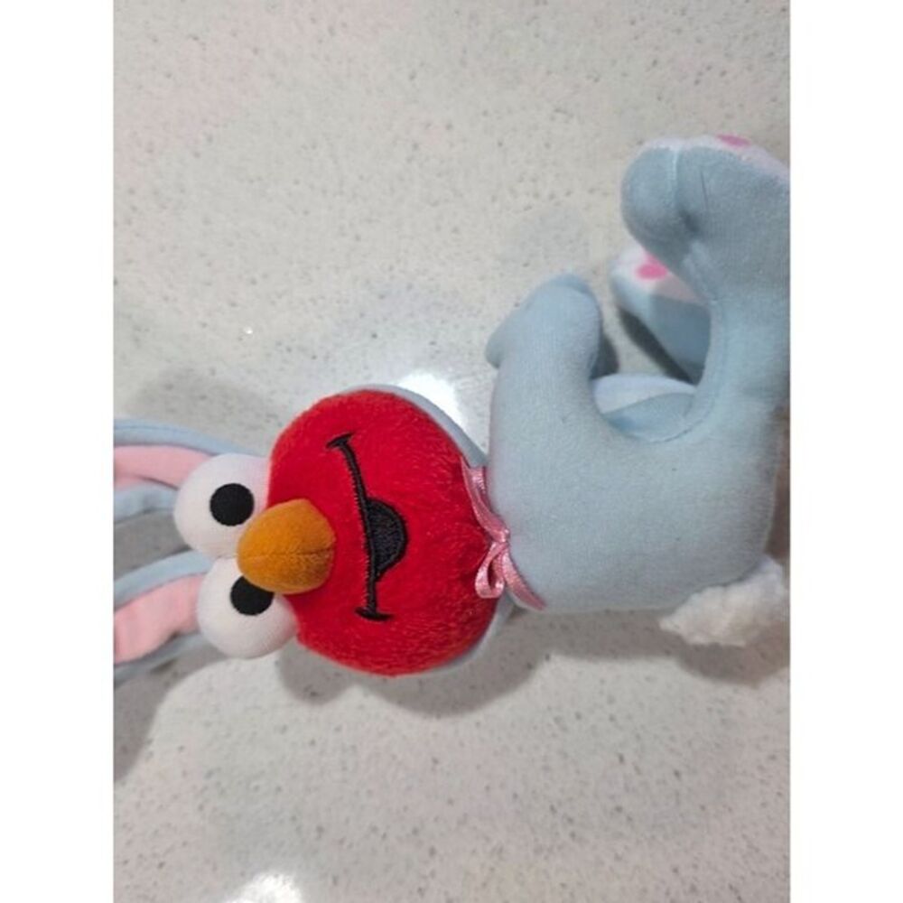 Plush Elmo Bunny Doll - Red & Light Blue 6 Inch
